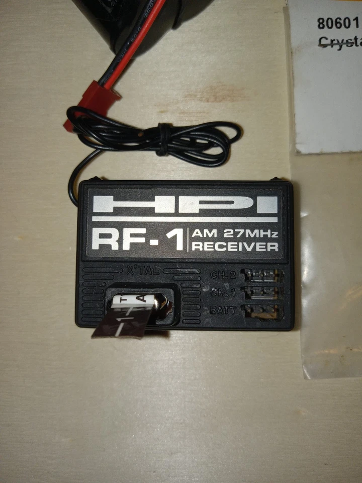 HPI RF-1 AM 27MHz Rc Receiver, HPI 1200MAH PACK. W/ CRYSTAL SET #1 TX, RX RC Rs4 - Image 2 of 4