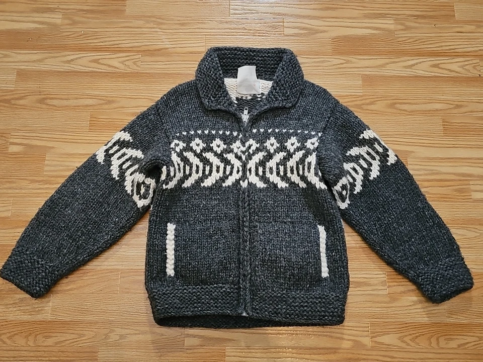 Suéter Vintage Longhouse Cowichan Talla S Hecho en Canadá Lana Nativa Foto 2 de 4