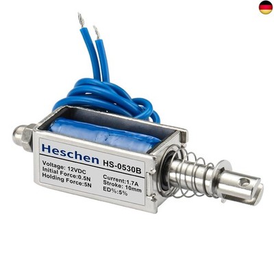 Heschen Gleichstromm elektromagnet, Push Pull Typ, HS-0530B, DC12V 1.7A, 10mm