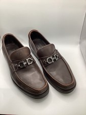 Salvatore Ferragamo MS 31098 Gancini Brown Leather Loafers Size 9 EE