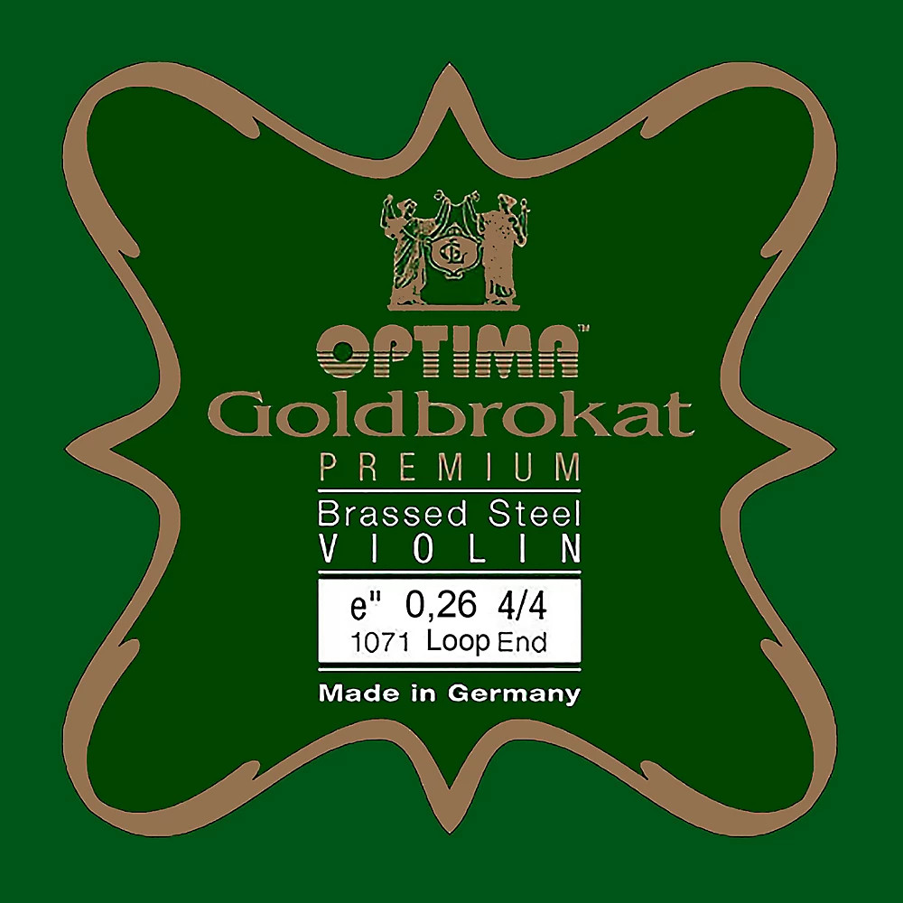 Optima Goldbrokat Brassed Steel Violin E String 4/4 Size, 26 guage loop end