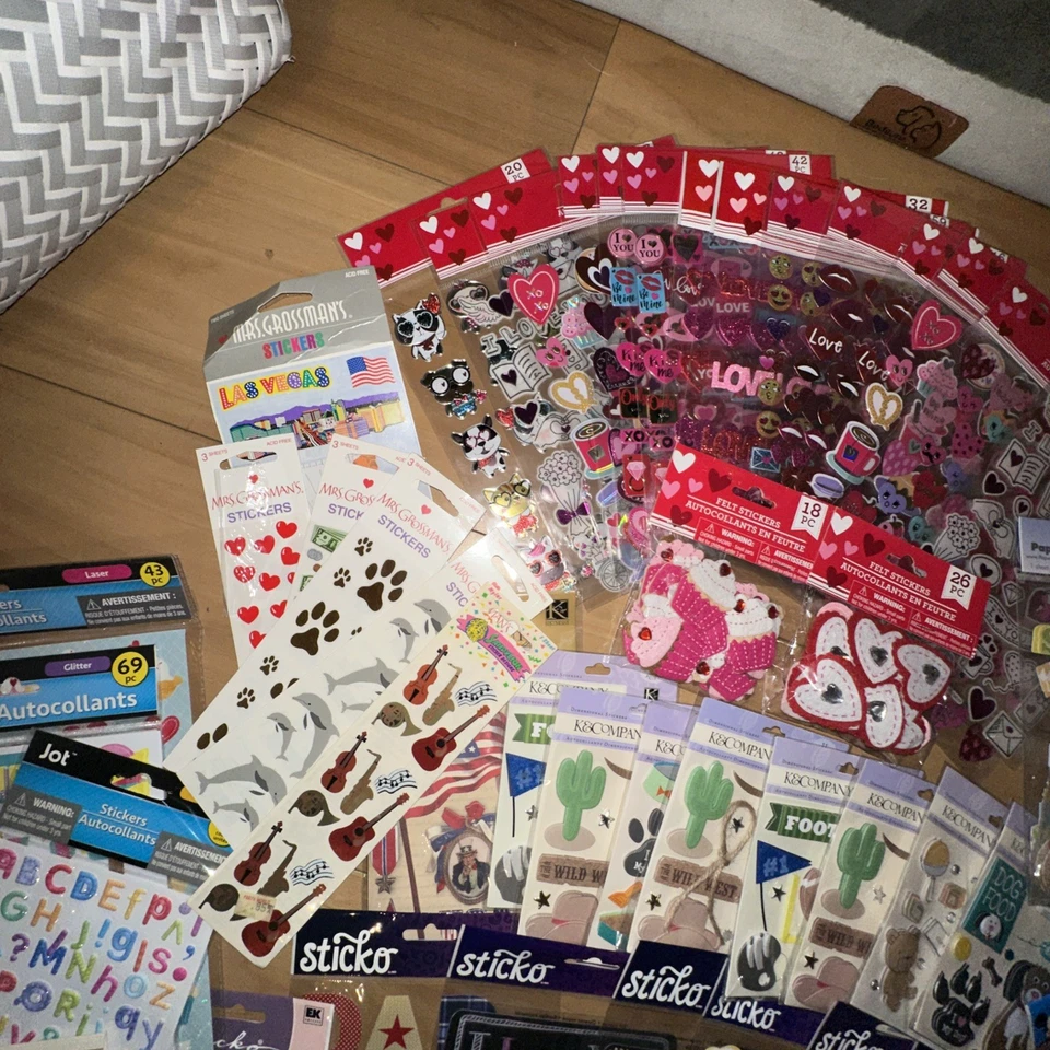 Huge Lot Scrapbooking Stickers Crafts 70 Packs New Sticko K&co Jot Park Lane - Image 3 of 4