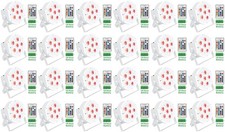 24 Rockville BATTERY PAR 61 White Rechargeable RGBWA UV DMX DJ Up-Lights Remotes
