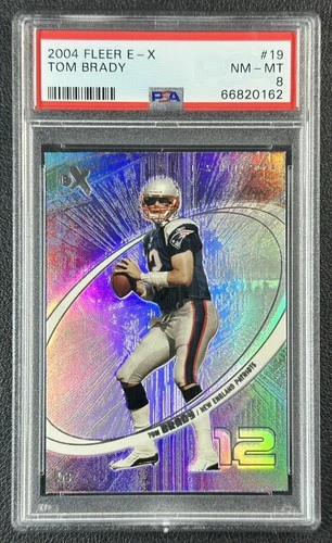 TOM BRADY PSA 8 2004 FLEER E-X FOOTBALL #19 PATRIOTS 162