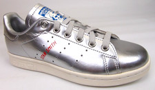 NEW Adidas Stan Smith Classic Shoes Youth Kids Size 4.0 K, Silver Sneakers