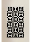 George Home Bathroom Bath Towel Black Cream Mono Star Tile Pattern 70 X 130cm