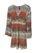 Rustic West Mini Dress Maximalist S Western V-Neck Y2K Babydoll Country Cowgirl