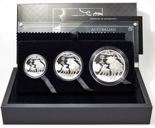 3,5 Dollars 2021 - Australien - Lunar III  Ochse Three-Coin Set 3,5 oz Silber PP