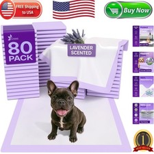 Soft  Comfortable Lavender Pee Pads for Dogs and Cats - Super Absorbent 80 Pack