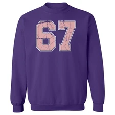 Six Seven 6 7 Meme – Varsity Style 67 Funny Unisex Crewneck Sweatshirt