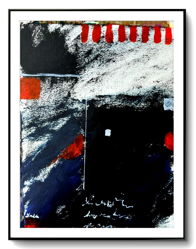 LOVELESS - "SPY SMOKE" 11 X 15 acrylic on gallery  paper COA