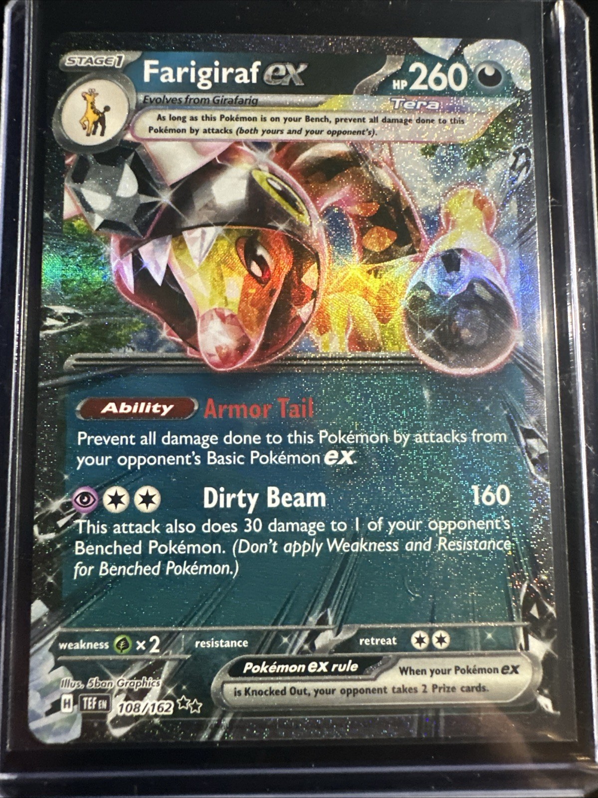 Pokemon Temporal Forces Double Rare Holo Card Farigiraf EX 108/162 NM Condition