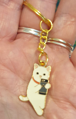 Kawaii Emaille Katze Schlüsselanhänger, Telefon Kätzchen Anhänger, Katzenliebhaber, Geschenk