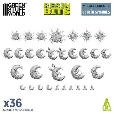 Green Stuff World Goblin Symbole Set (36) 3D printed goblin symbols Set