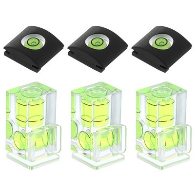 3 Pcs 1 Axis Universal Level Hot Shoes Cover with 3 Pcs 2 Axis Bubble Level