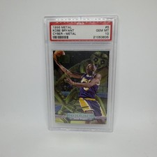 1996 Fleer Metal #5 KOBE BRYANT Cyber Metal ROOKIE Card RC PSA 10 GEM MINT. rookie card picture