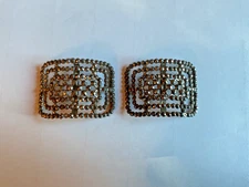 France Victorian CUT STEEL SHOE CLIPS or Buckles 2” x 1 1/2”
