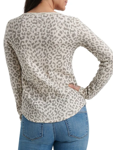 Lucky Brand Girl's Printed Thermal Top Cream Multi Size XS - Picture 2 of 6