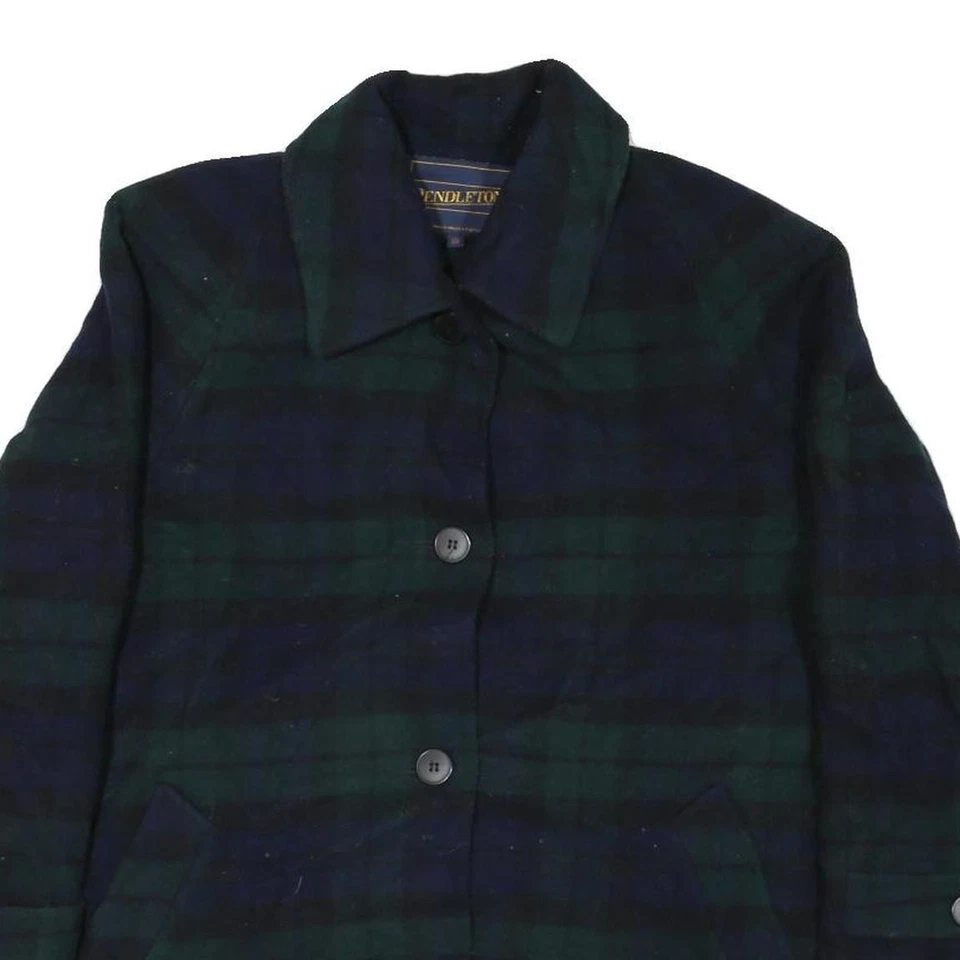 PENDLETON Mens Green & Blue Check Button Jacket M Cotton Blend Classic Outerwear - Image 2 of 4