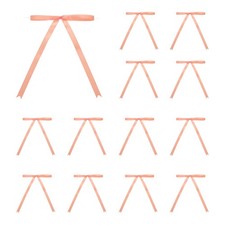100 Pcs 5x7" Twist Tie Bows Satin Ribbon Bows Wrapping Bows Peach