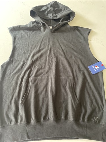 Champion Sleeveless Mountain Air Middle Weight Cut Off Hoodie Men's Large Black