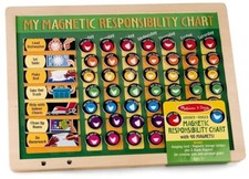 Melissa Doug Wooden Magnetic My Responsibility Chore Chart - Brand New Sealed