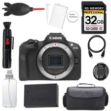Canon EOS R100 Mirrorless Camera Body 32GB Bag Screen Protector- Basic Kit