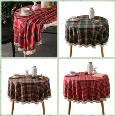 Weihnachtsfeier Runde Tischdecke Tuch Weihnachtsmotiv Festliche Deko Tischdecke UK