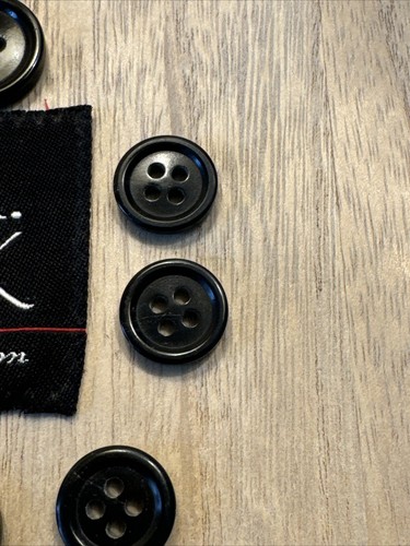 Jos. A Bank Suit Set of 10 Black 4-Hole Replacement Buttons - Picture 6 of 6