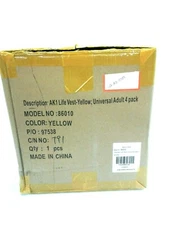 Seachoice Products 86010 AK1 Life Vest Yellow Universal Adult 4-Pack With Bag