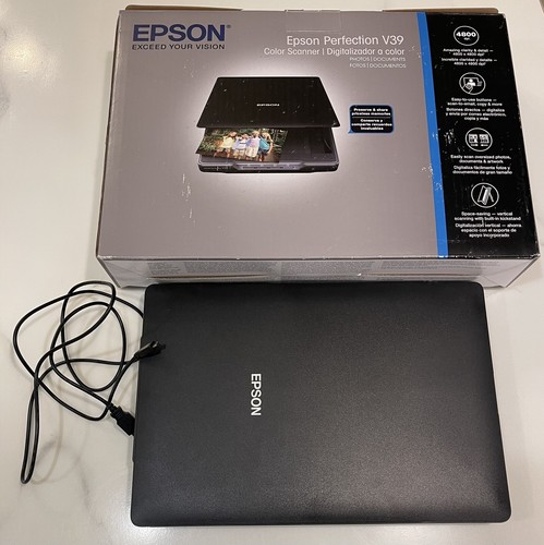 Epson Perfection V39 Color Photo & Document Scanner Black