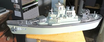Vintage G.I. Joe USS Destroyer Ship W/Missles, Helicopter & Miniature Figurines 