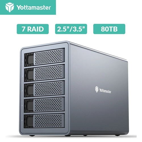 Yottamaster 5 Bay Festplattengehäuse TypC Daisy-Chain für 2,5" 3,5" SATA HDD SSD - Bild 3 von 10