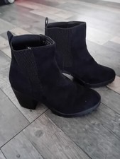 F&F Black Pull On Ankle Boots Size 6