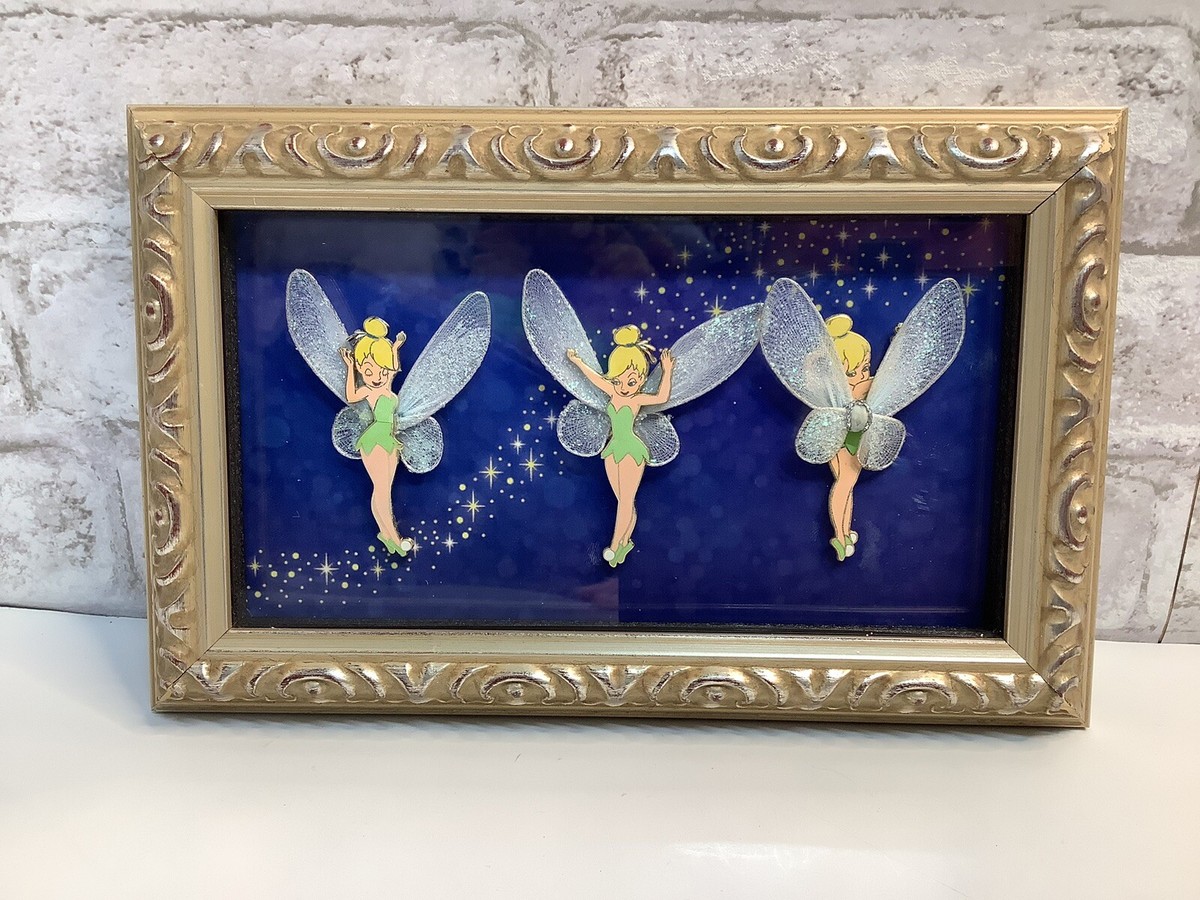 Disney Tinker Bell Pin Trio Elegant Pixie 3 Pin Framed Set