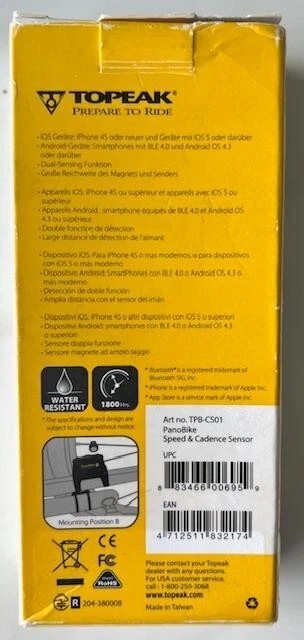 Topeak PanoBike Bluetooth Smart Speed and Cadence Sensor TPB-CS01 - Image 2 of 3