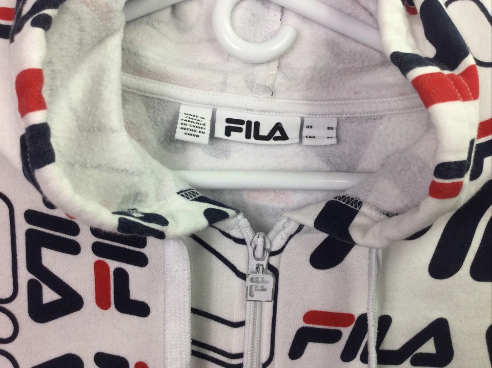 FILA Sudadera con Capucha Estampado de Logotipo para Mujer Talla 3X Cremallera StreetWear Chaqueta Blanca Foto 2 de 4