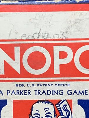Vintage WWII Era MONOPOLY Board Game Wood Pieces 1935 Money