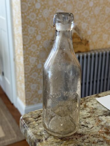 Vintage Blob Top geprägte Schnecke Plt Flasche Fred Krapp Ashland Pa Schylkill County, - Bild 4 von 16