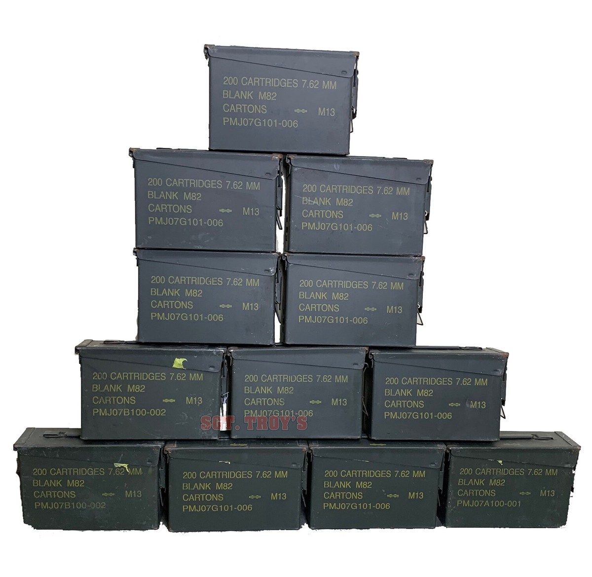 12 PACK Military .30 Caliber 7.62mm Metal Ammo Can M19A1 30CAL Box