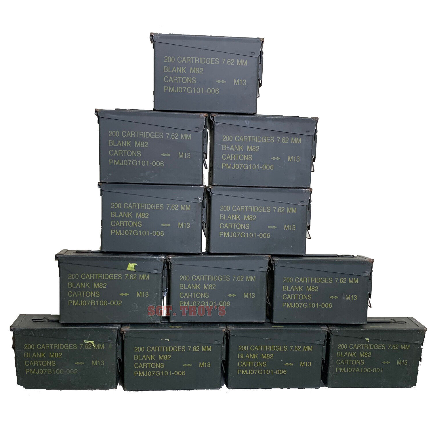 12 PACK Military .30 Caliber 7.62mm Metal Ammo Can M19A1 30CAL Box VG Condition