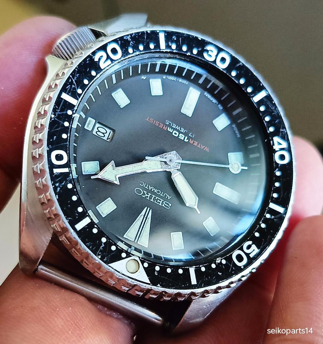 ORIGINAL SEIKO 150m DIVERS PATINA BLACK SEIKO 7002-7001 BIRTH YEAR