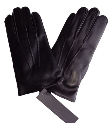 Men's Kenneth Cole Genuine Leather  Gloves, Large, Black - Afbeelding 1 van 2