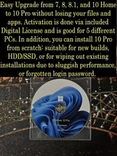 Windows 10 Pro 64-bit DVD Upgrade from 7/8/8.1, 10 Home or Clean install