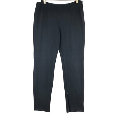 Giorgio Armani Womens Size 44 Pants Skinny Leg Side Zip Cuffs Stretch Black