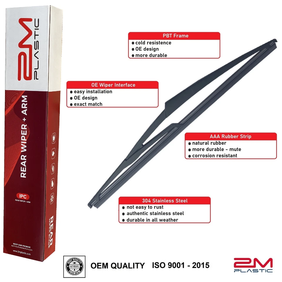 Brazo limpiaparabrisas trasero y cuchilla para Ford Edge 2007-2014 Lincoln MKX 2007-2015 2MPLASTIC Foto 2 de 3