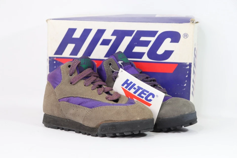NOS Vintage 90s Hi Tec Youth 2 Suede Leather Lace Up Hiking Snow Boots Brown - Image 2 of 4