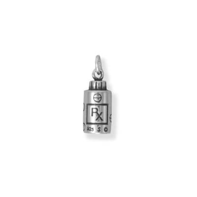 Authentic 925 Sterling Silver 3D Medicine Bottle Women's Bracelet Charm