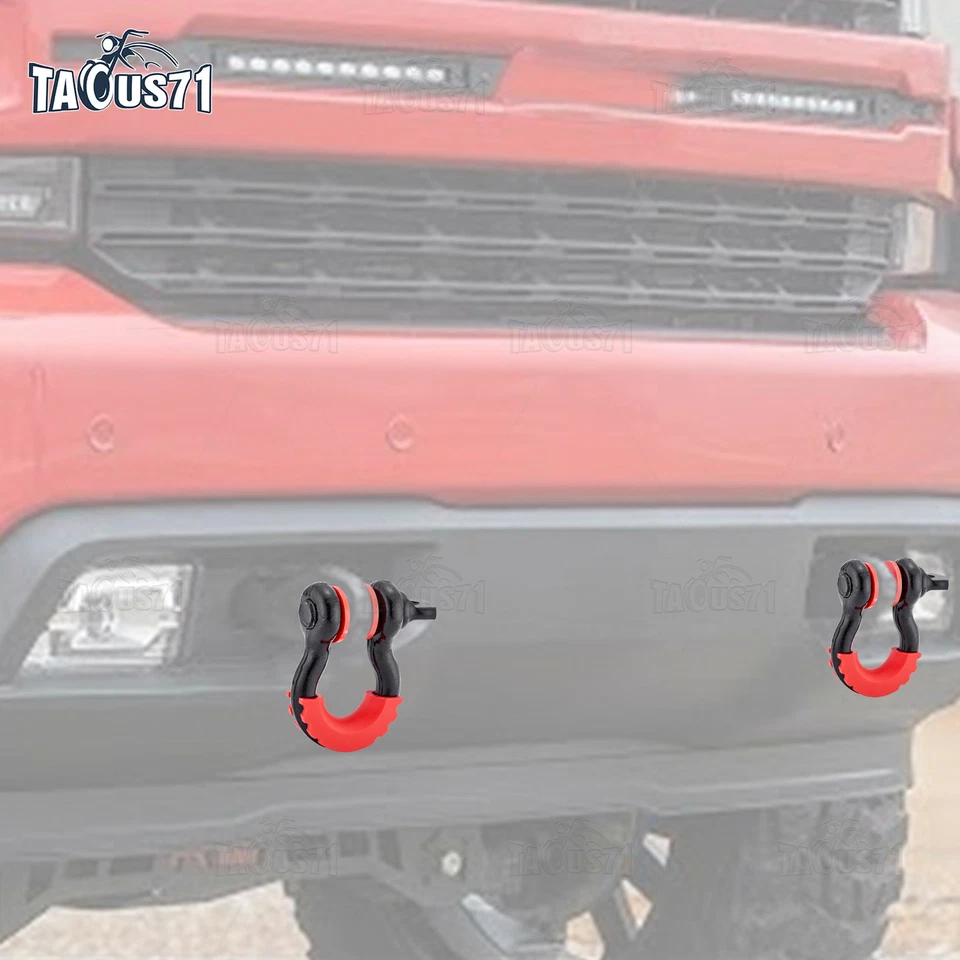 Para Toyota Tacoma 2009-2023 (gancho de remolque delantero) + (grilletes de anillo en D) Foto 2 de 4