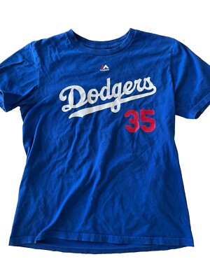 Majestic LA Dodgers Bellinger #35 Blue T Shirt Boys 14-16